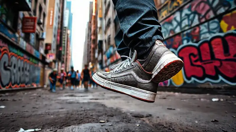 Zapatillas, ciudad, arte y movimiento